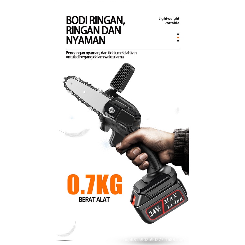 Gergaji genggam baterai lithium 24V portabel mini gergaji pemangkasan kayu listrik