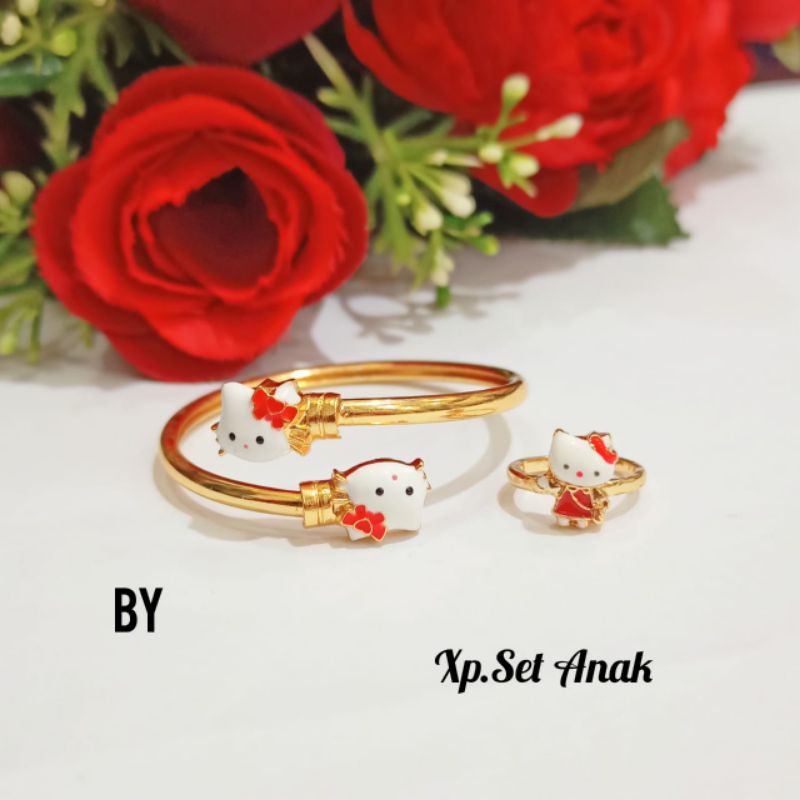 Gelang BABY Bangle gratis cincin Karakter Gold termurah ANTIKARAT (COD)