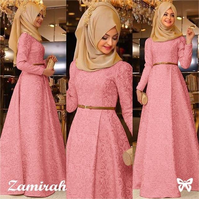 ELDE 5 - SALE Maxy Zamirah Maxi bahan baloteli embos + pasmina spandek + belt, fit to L