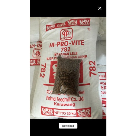pelet lele 782 kemasan 1kg / hi pro vite 782