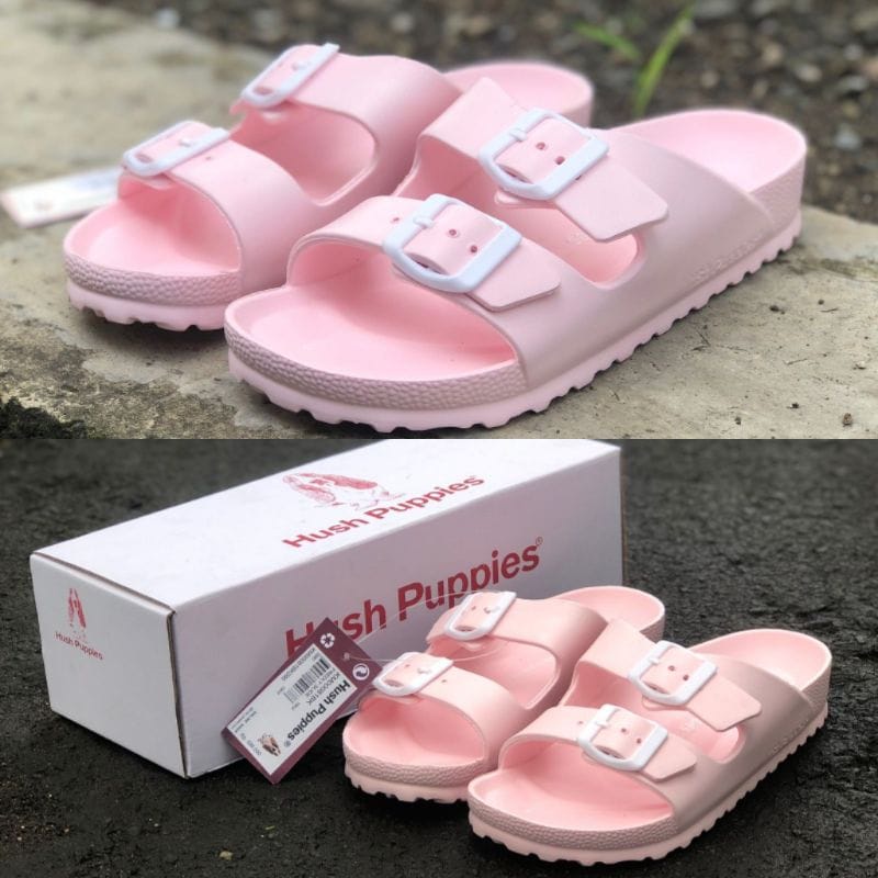 Hush Puppies Sendal Wanita Casual Sandal Slop Wanita Santai Empuk Kekinian Sandal Cewek Distro Terbaru Slip On Anti Slip