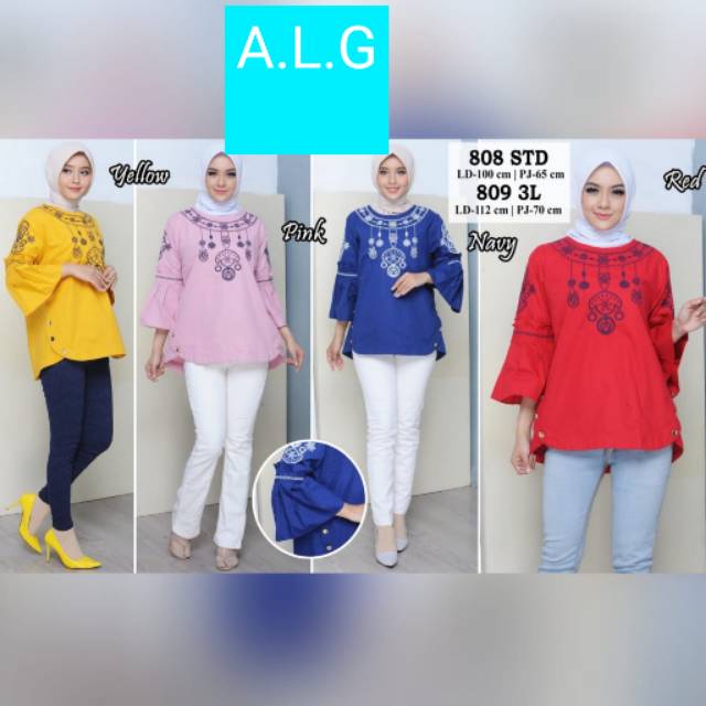 BLUS IMPORT BORDIR LENGAN PANJANG