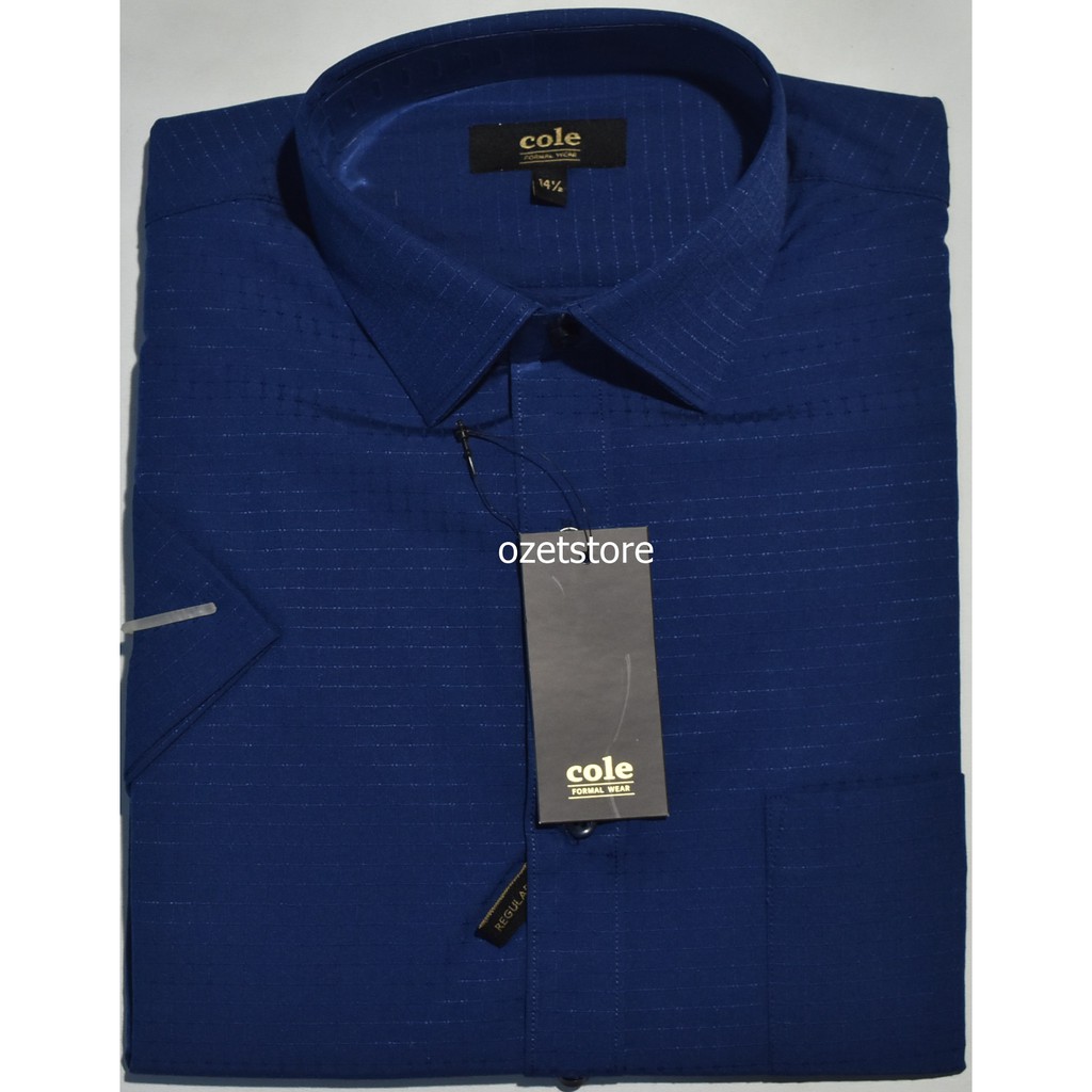 Kemeja Pria Casual Lengan Pendek COLE Navy Reguler KCR36 ORIGINAL