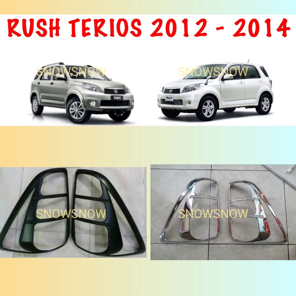 Garnish Lampu Belakang New Rush Terios 2012 2014 Chrome Hitam