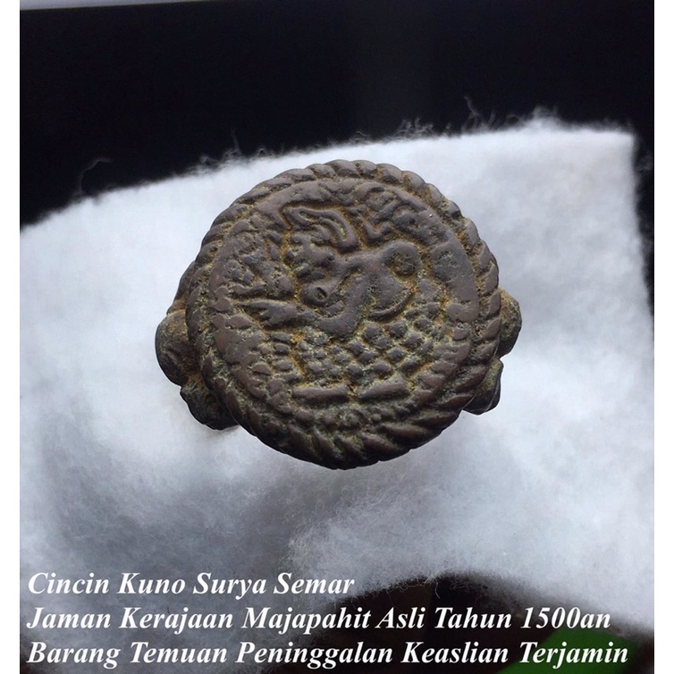 Cincin Kuno Surya Semar Kerajaan Majapahit Asli 1500M Peninggalan