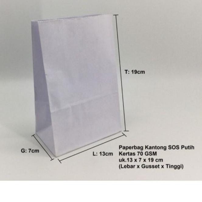 

Koleksi Terbaru Paperbag Kantong Kertas Putih Polos SOS 13x7x19cm Roti Boy Kopi,,,