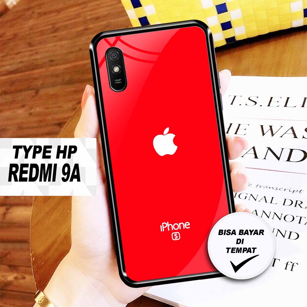SRC - Case Xiaomi Redmi 9A Casing Hard case 2D Terbaru [ Logo Iphone Apel Color ] - Case hp - Casing
