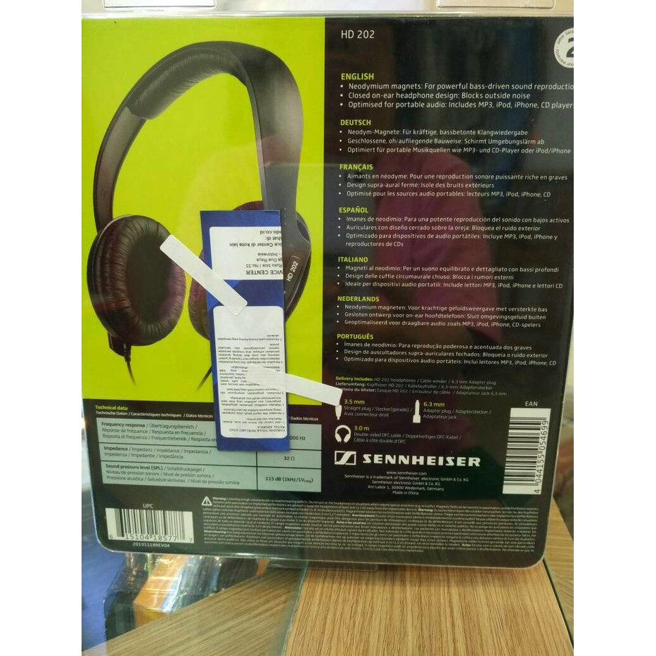 ORIGINAL HD 202 Sennheiser TERLARIS