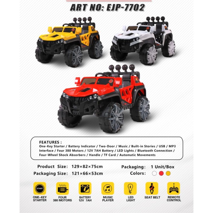 Toko Mainan ALFA Mobil Aki Anak Jeep EJP-7702