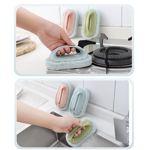 Adda Home - Sikat Spons Pembersih Dapur Toilet Dengan Handle (Warna Random)