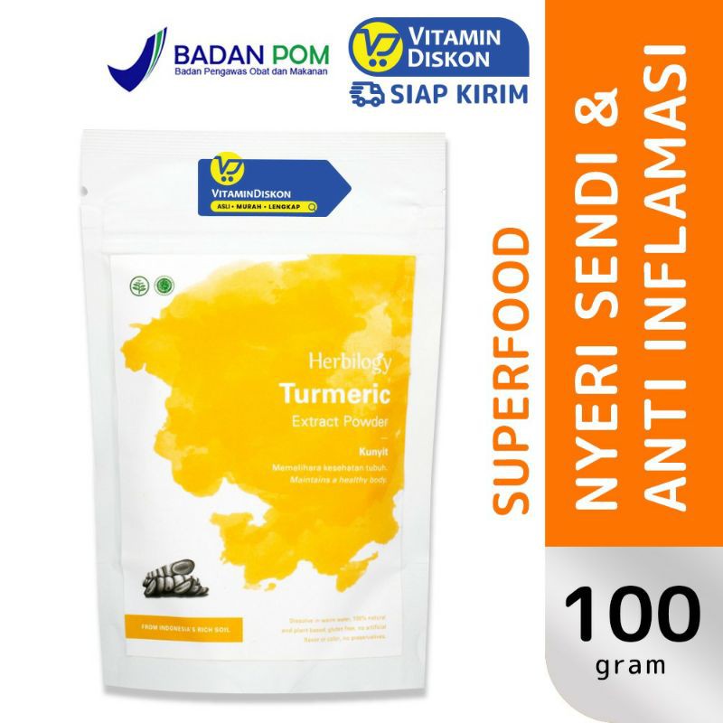 Herbilogy Turmeric | Ekstrak Kunyit Pereda Nyeri Sendi BPOM 100gr