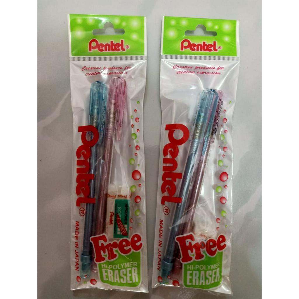 

Pensil Mekanik Pentel CAPLET 0.5mm ( 2 pensil plus 1 free eraser )