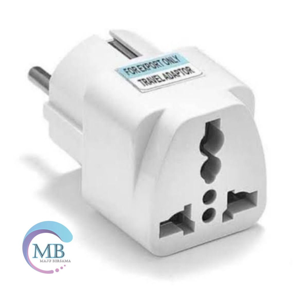 STEKER Adaptor Travel Charger / Sambungan Charger Kaki 3 ke Kaki 2 / EU KR Plug Adapter Converter MB2558