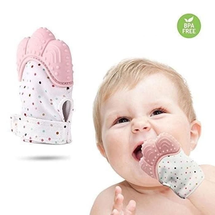 Babygrow Mitten Teether Silicone / Sarung Tangan Bayi + Gigitan Silikon