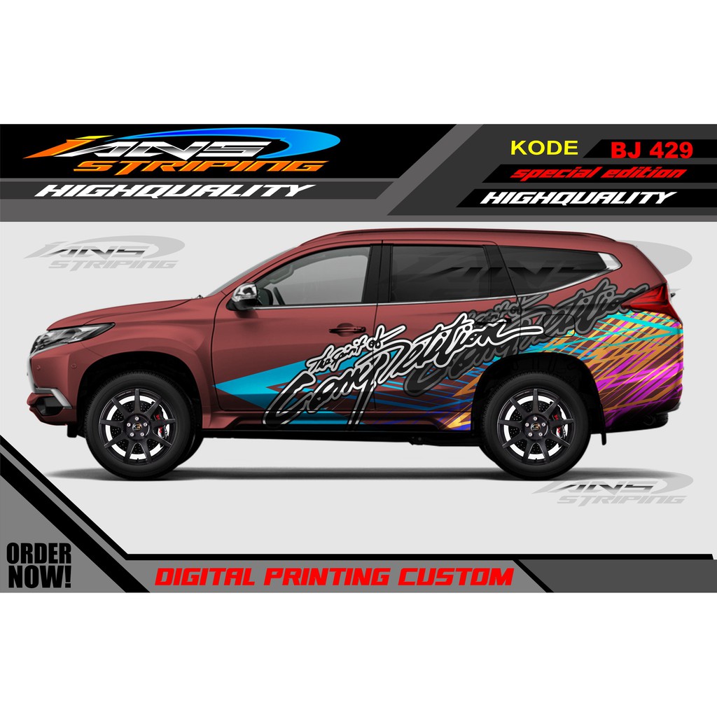 STICKER DECAL MOBIL PAJERO , FORTUNER / SETIKER MOBIL PAJERO / STIKER MOBIL