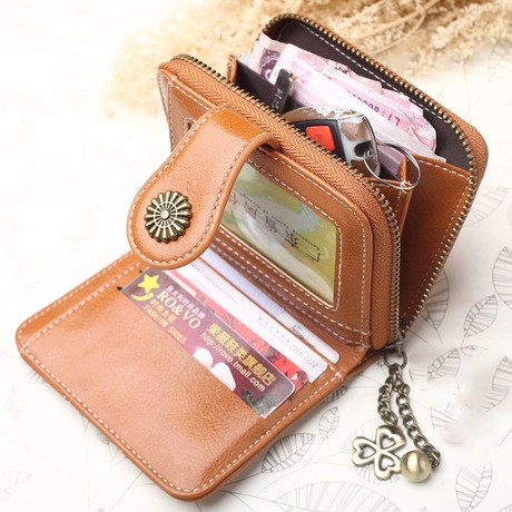 DOMPET LIPAT KECIL MARE WA044B7 PESTA KULIT COKLAT PREMIUM FASHION KOREA IMPORT BRANDED MURAH ABG