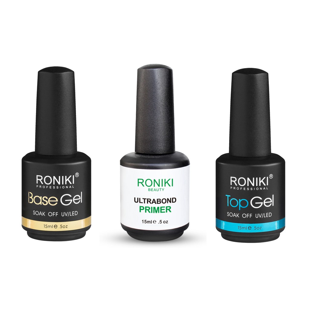 RONIKI Base / Primer / Top Steel / Top Mate Coat Nail Gel Polish 15ml