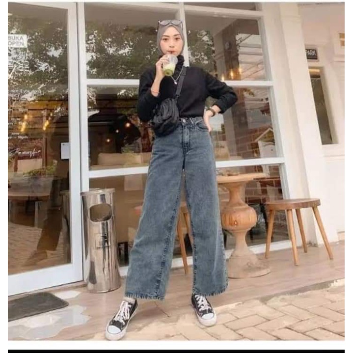 CELANA KULOT JEANS SNOW BOYFRIEND