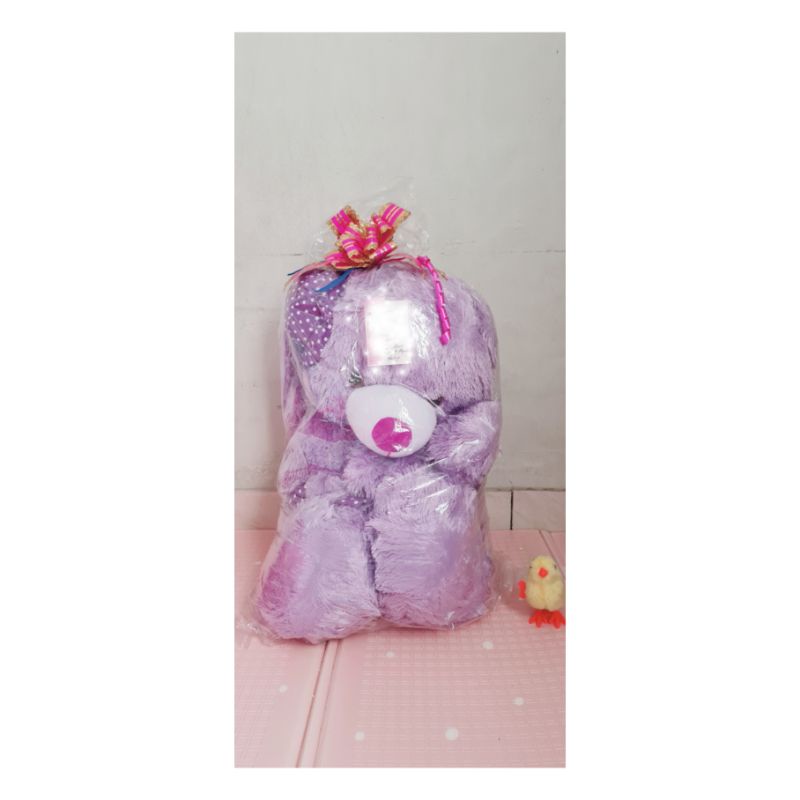 boneka beruang besar ungu, ex kado baru
