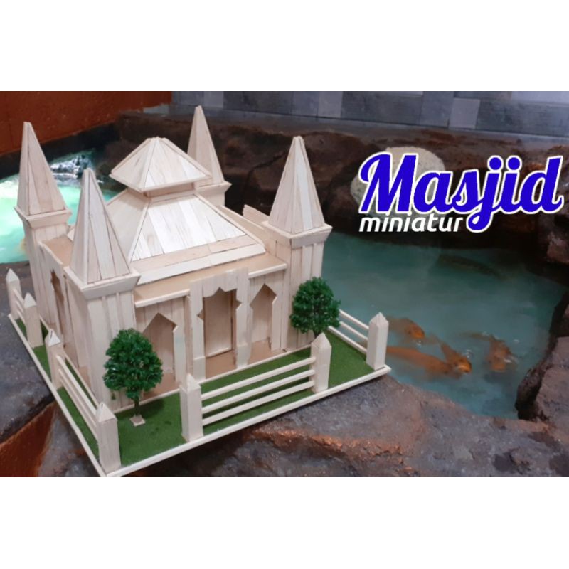 Miniatur Masjid dari Stik Es Krim