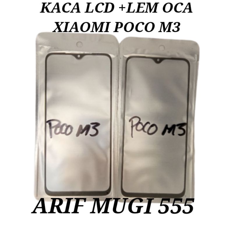 Kaca Lcd Kaca Depan Kaca Touchscreen+Lem Oca Xiaomi Pocophone Poco M3 Original