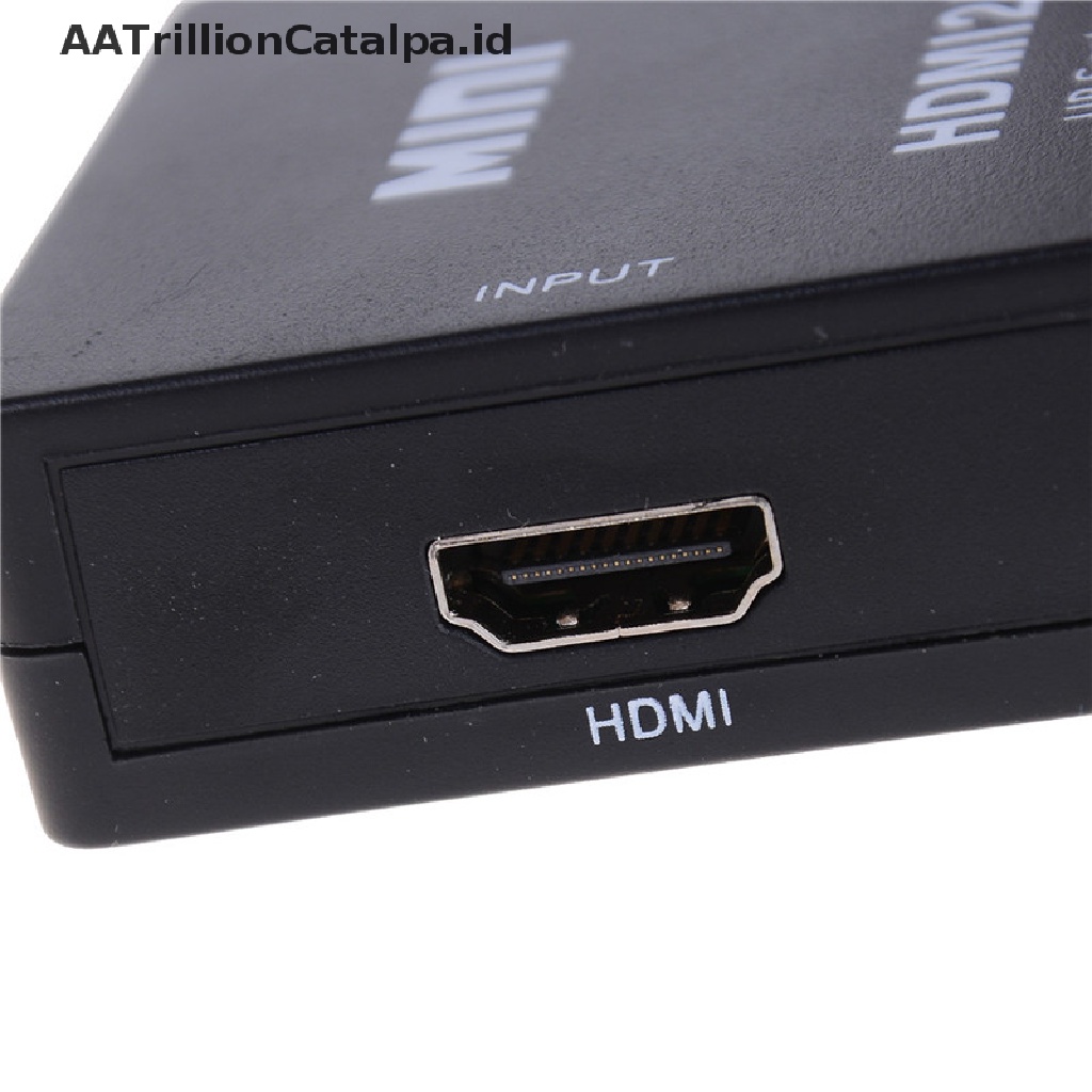 (AATrillionCatalpa) Adapter Konverter Audio Video Mini HDMI2AV Ke AV RCA CVBS 1080P