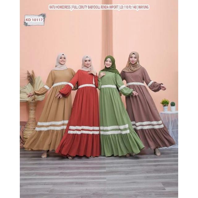 Gamis Renda Ceruty Babydoll / Gamis Asya Full Ceruty / Gamis Ceruty Renda / Gamis Ceruty Babydoll