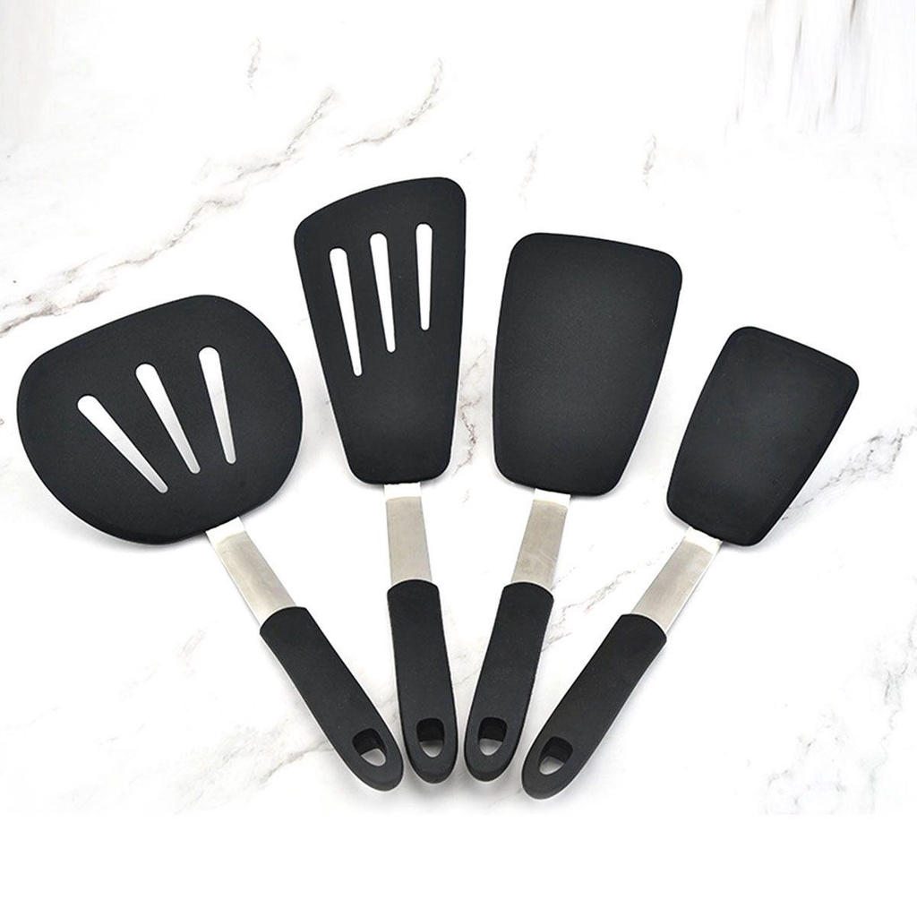 [Elegan] Turner Set Telur Dapur Pancake Flipper Silikon Tahan Panas Alat Masak