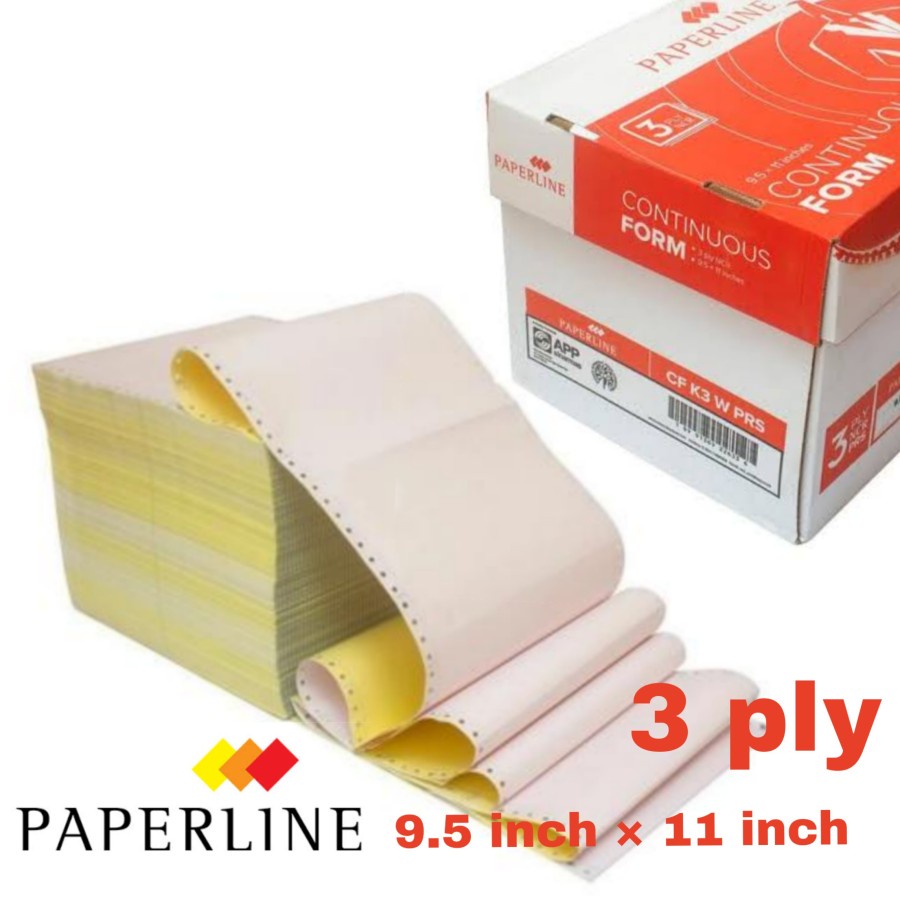 

Continuous Form NCR 3 PLY uk. 9,5" x 11" PRS. PAPERLINE