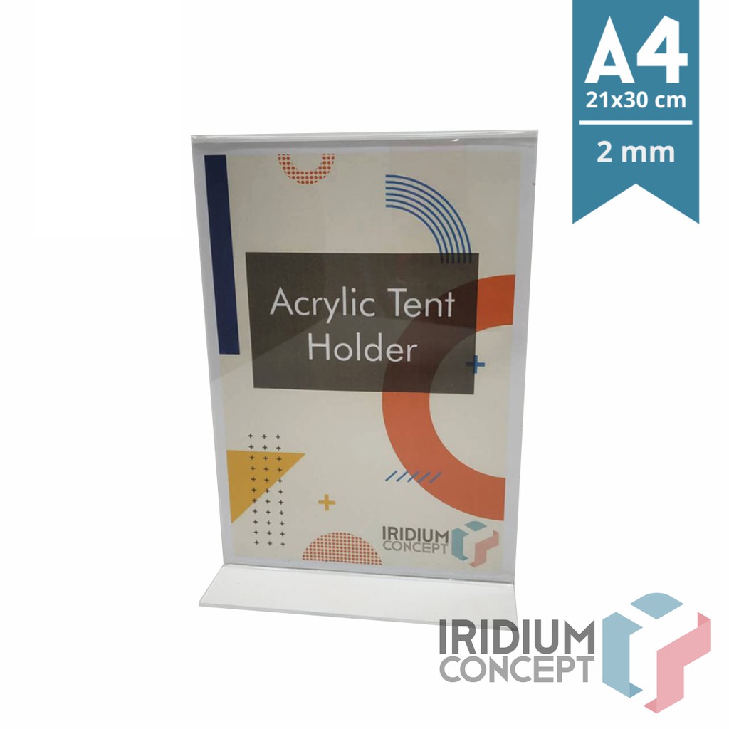 

Acrylic Tent Holder A4 / Tempat Brosur Akrilik Nomor Meja Menu Stand T