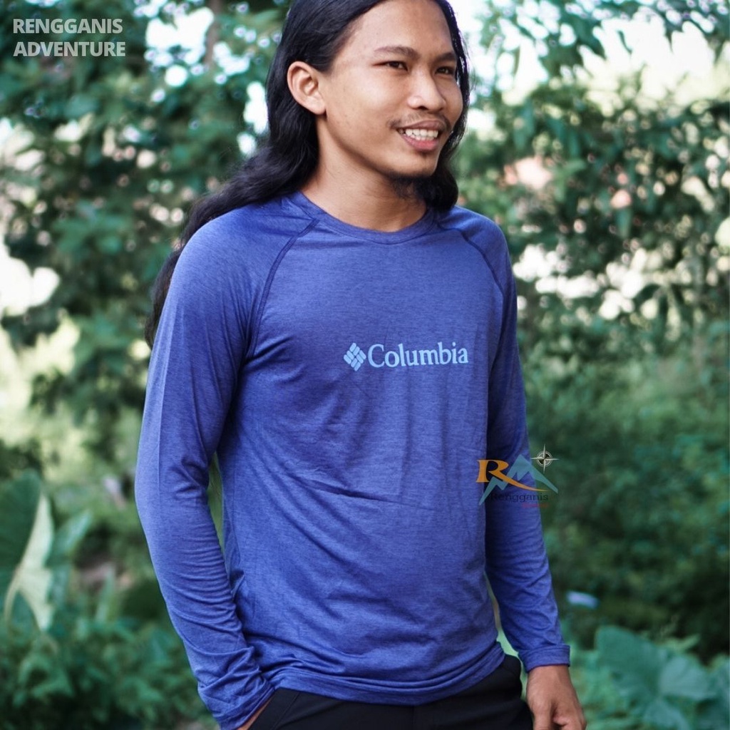 BASELAYER COLUMBIA BAJU OLAHRAGA QUICDRY MANSET OUTDOOR HIKING RUNNING GUNUNG