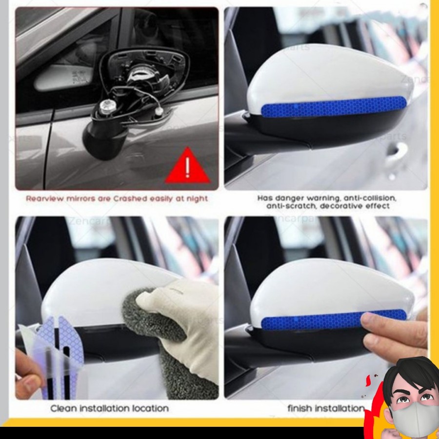 Stiker Spion Reflektor Pelindung Mobil Anti Baret Aksesoris Otomotif