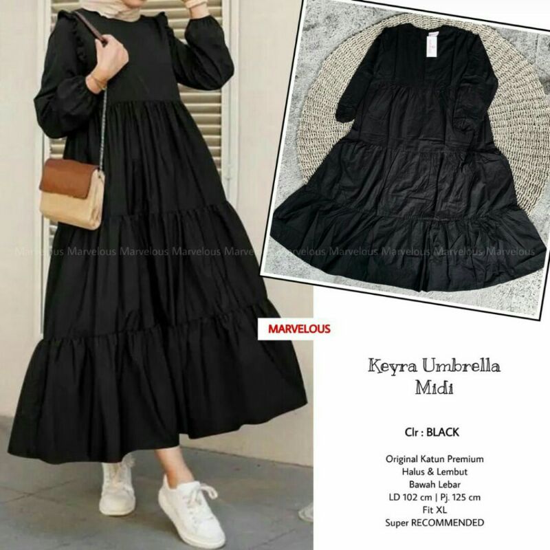 DRESS MIDI KEYRA UMBRELLA Ori by Marvelos