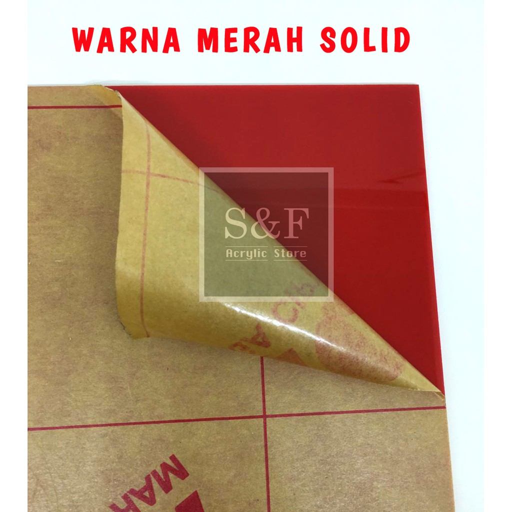 AKRILIK 2MM MERAH UKURAN A4 / ACRYLIC LEMBARAN / AKRILIK POTONGAN / AKRILIK WARNA/ AKRILIK LEMBARAN