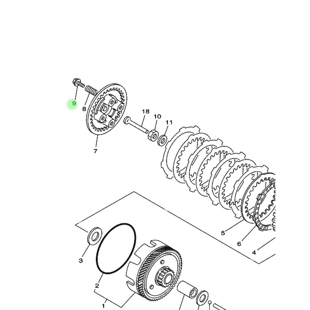 BOLT WITH WASHER BAUT PER KOPLING RXKING RXK RX K KING RXS S RT115 ORIGINAL YGP 90119-05020