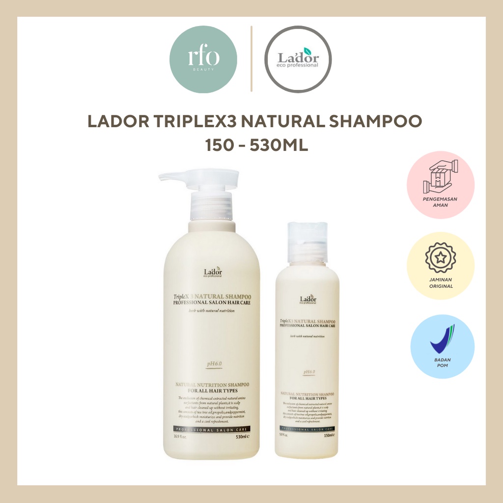 Lador Triplex3 Natural Shampoo 150ml - 530ml