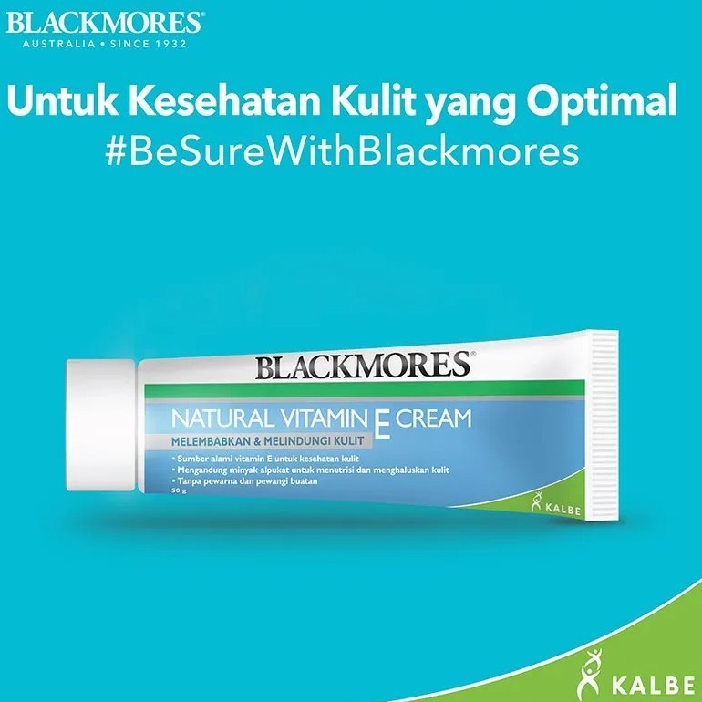 *NEW ARRIVAL* Blackmores Natural E 250 IU 50 Capsule BPOM Kalbe / Natural Vitamin E Cream 50gr 50 gr