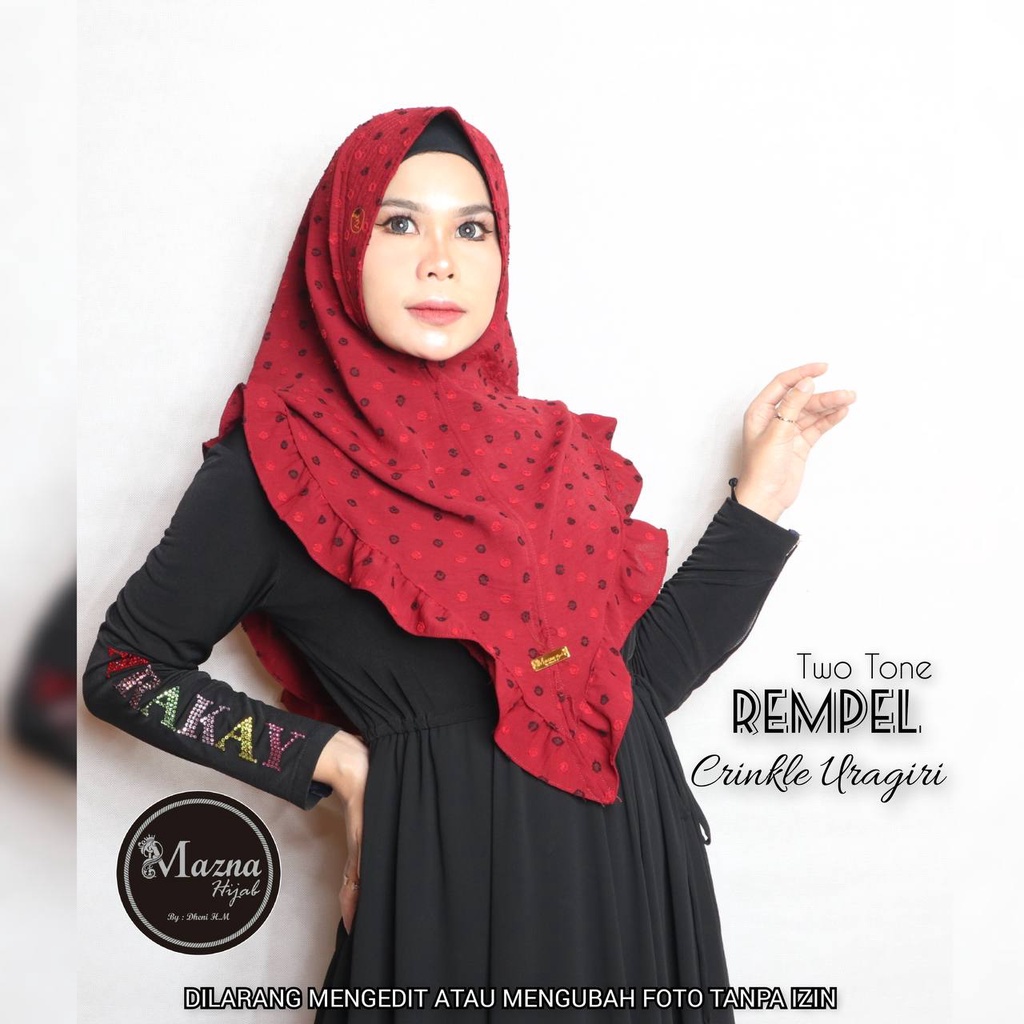 REMPEL CRINKLE URAGIRI// TWO TONE MAZNA//HIJAB INSTAN//DOA IBU DOI