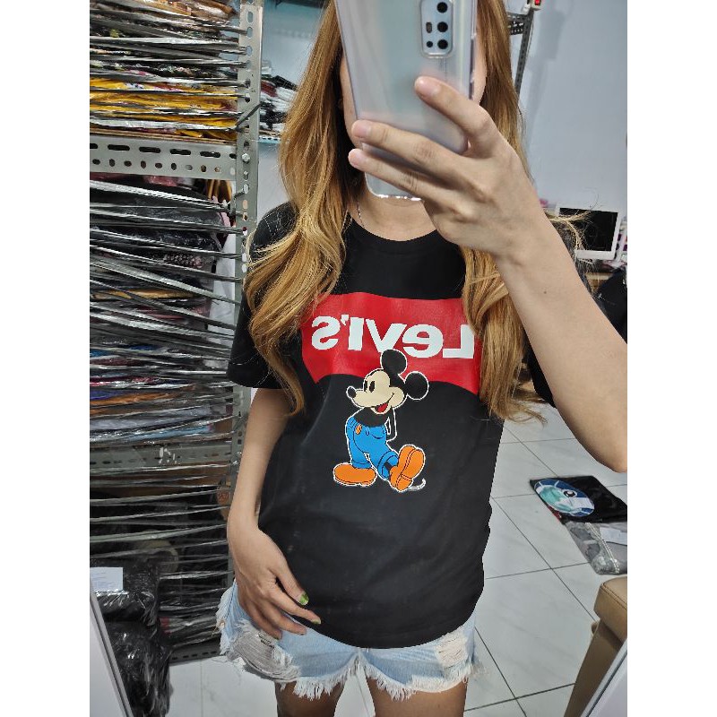KAOS KATUN WANITA / ATASAN BAJU WANITA / KAOS LUCU / KAOS UNOSEX - LEVIS MICKEY