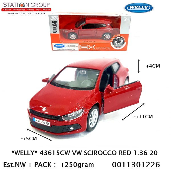 WELLY 43615CW VOLKSWAGEN SCIROCCO RED 1-36 20 DIECAST