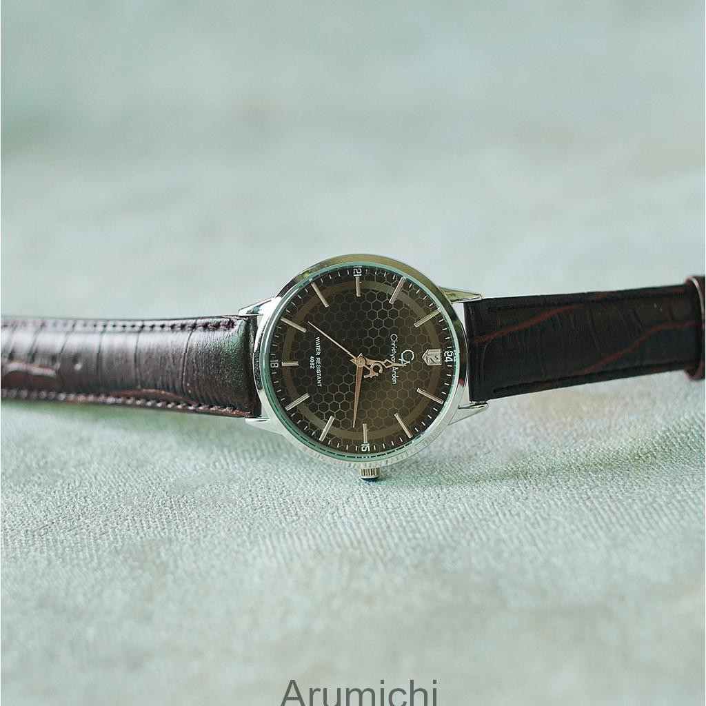 Christyan Arden Original Leather CA4082 Brown - Black Dial (Pria)