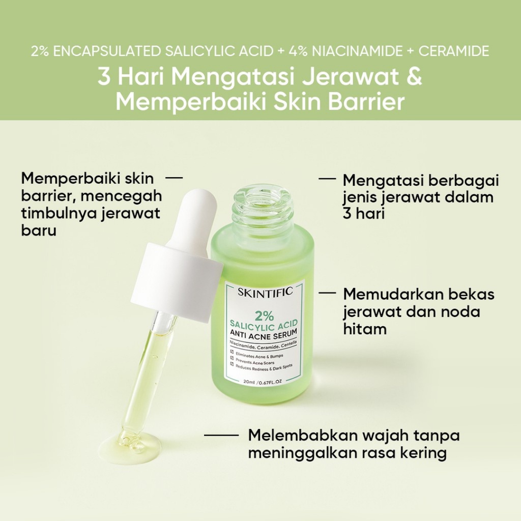 [ FREE GIFT ] SKINTIFIC -Serum Kit - 2% Salicylic Acid Anti Acne Serum &amp; 10% Niacinamide Brightening Serum 20Ml