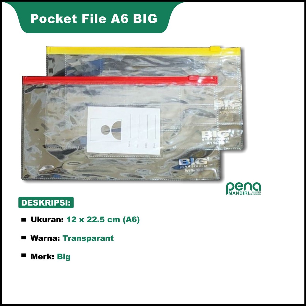 Pocket File Big A6 (9006) - Pocket File A6 Big