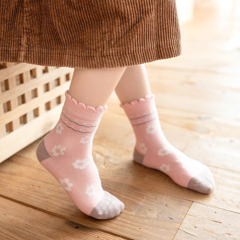 KAOS KAKI ANAK PEREMPUAN KOREA MOTIF KELINCI PINK RABBIT SOCK KIDS SEKOLAH USIA 1-7 TAHUN