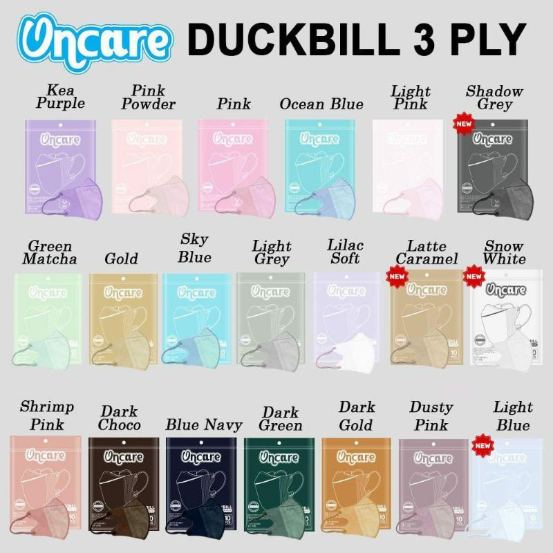 Masker Duckbill Oncare Warna Dewasa Face Mask isi 10pcs