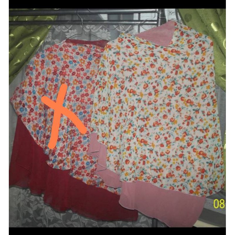 Preloved Khimar ceruty sifon motif mix polos non ped