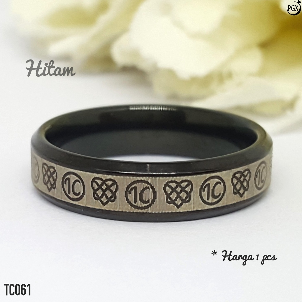 PGX Cincin Titanium Couple Tunangan Aksesoris Fashion Perhiasan Anti Karat - TC061