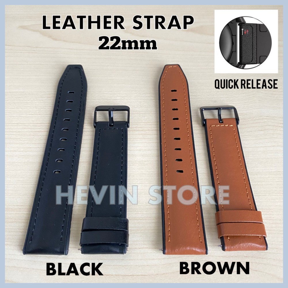 Leather Strap Premium Size 22MM Smartwatch Quick Release