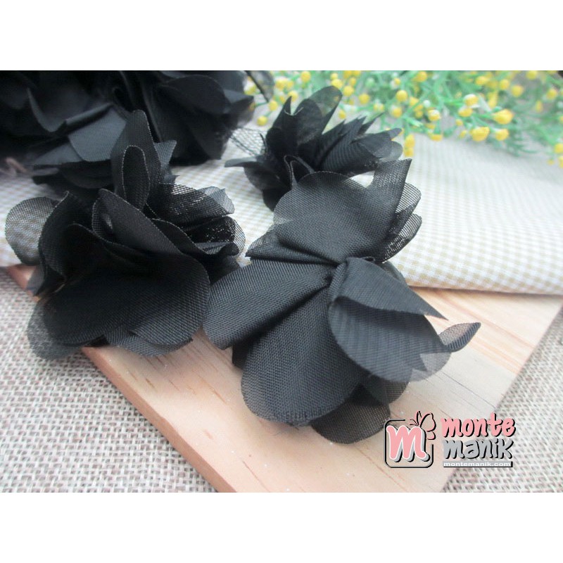 Aplikasi Bunga Frill  Hitam (APB-041)