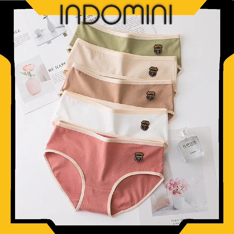 INDOMINI Celana Dalam Fashion Wanita Impor Underwear Sempak Kolor Wanita Bahan Katun Halus Import B089